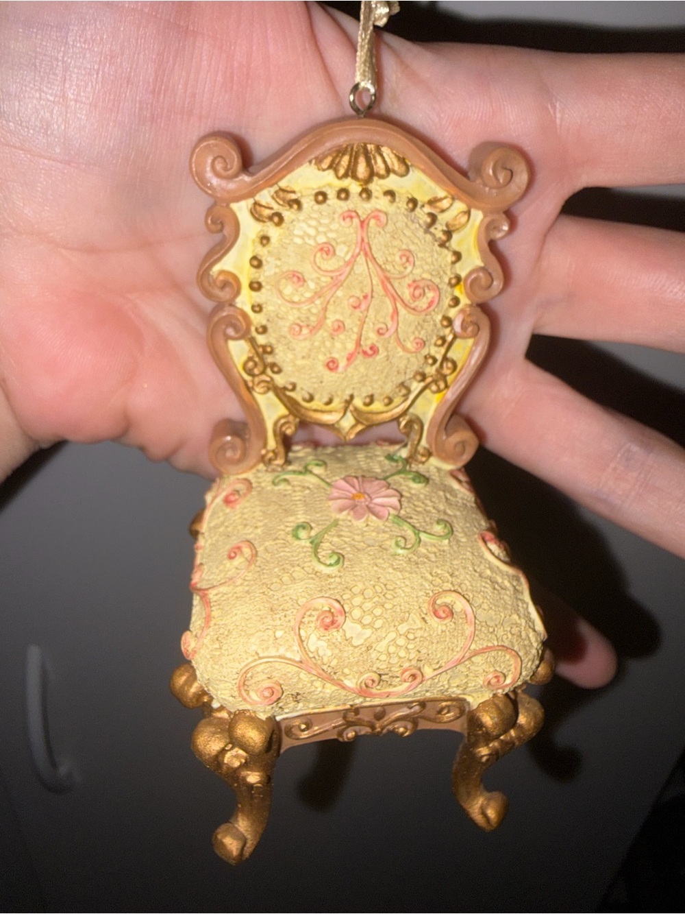 Vintage Ceramic Victorian Chair Ornament